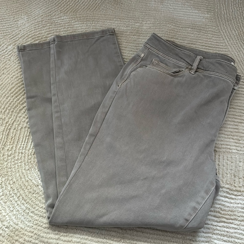 J. Jill Denim Authentic Fit distressed stretch khaki light tan jeans sz‎ 14